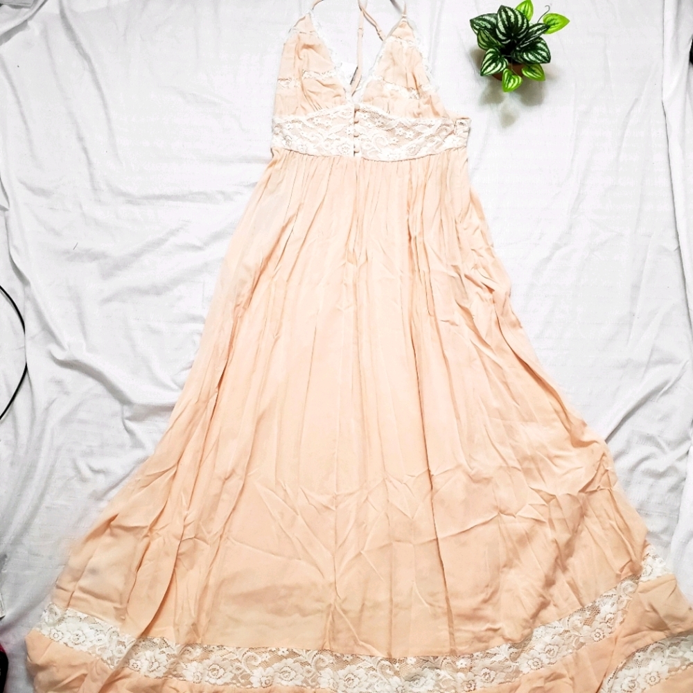 SOLD Forever 21 Peachy Blush & Lace Boho Dress